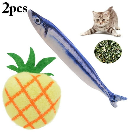 2 Pieces Herbe A Chat Jouet En Peluche Ananas Lapin Fraise Poisson Chat Jouet Chat A Macher Jouet Walmart Canada