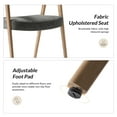 thumbnail image 6 of Upholstered Dining Chair Set of 2 with Ergonomic Curved Backrest and Solid Wooden Legs for Dining Room Kitchen Living Room Grey, 6 of 9