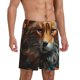 thumbnail image 2 of Balery Floral Fox Pantalones cortos de pijama de punto de algodón para hombre con cinturilla y bolsillos-X-Large, 2 of 6