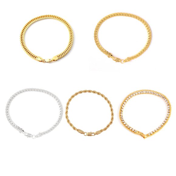 Xingzhi Gloden Silver Hip-hop Wheat Bracelet Round Copper Band Chain Twist Wristband Copper Band Men Hand Jewelry