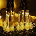 thumbnail image 1 of Guirnalda de luces LED solares en forma de lágrima, con burbujas, forma de perla redonda, gypsophila, decoración navideña impermeable para exteriores, luz solar blanca cálida, 5 m, 20 luces, 1 of 5