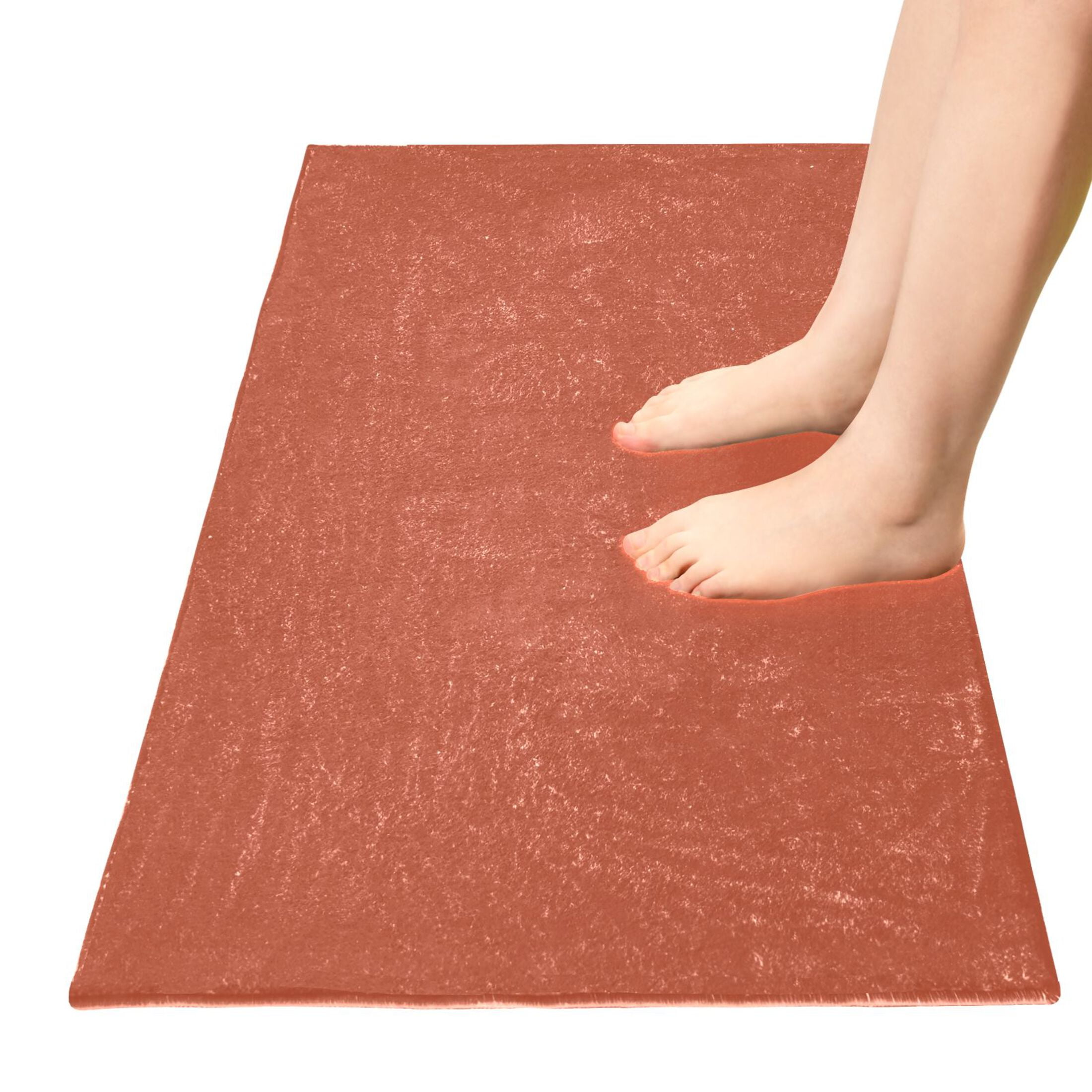 Rust Red Bath Mat 39x20 Non-Slip Bathroom Rugs Absorbent Soft Plush Quick Dry for Tub Shower Kitchen Home Decor