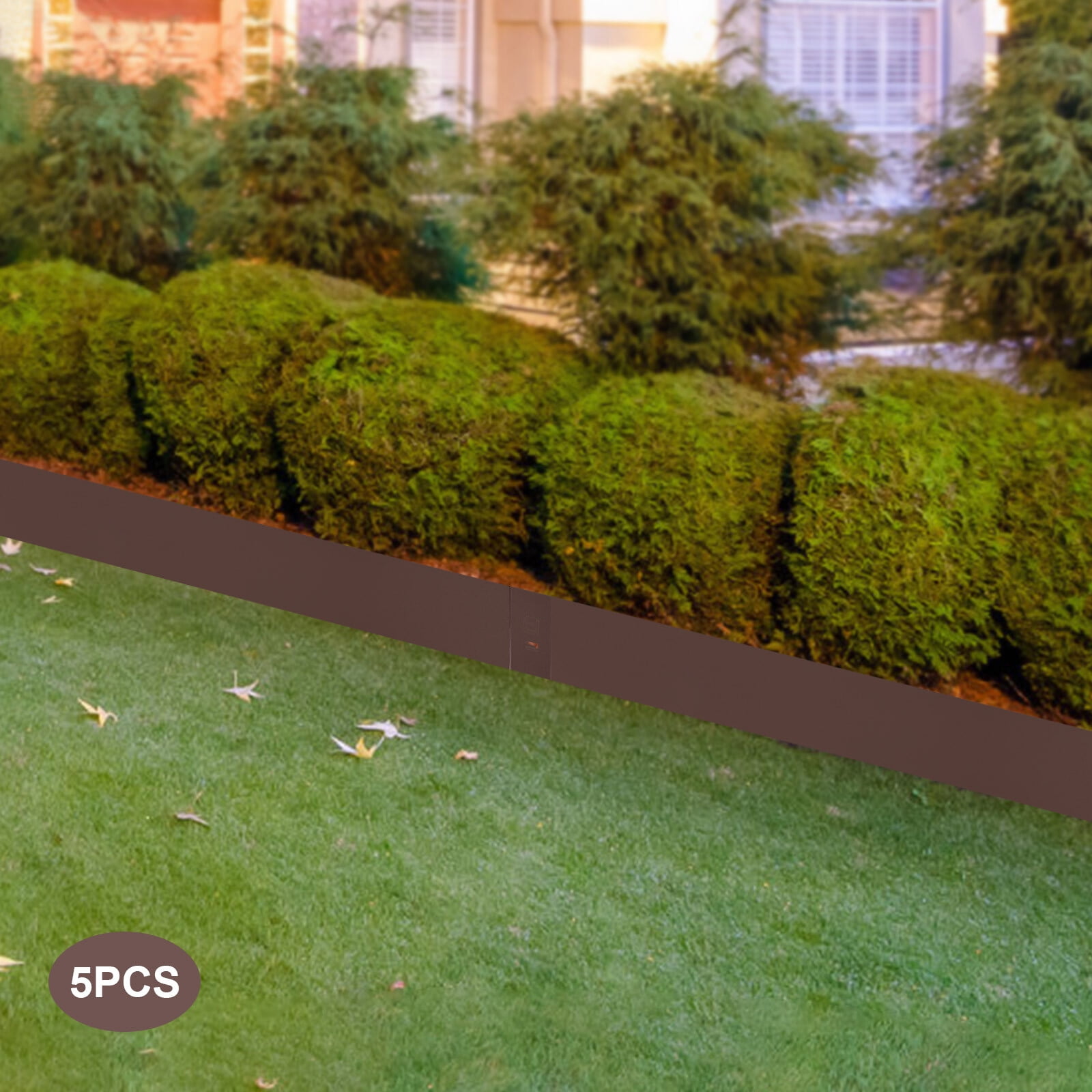 PEAKORA5PCS 5"x39" Garden Border Metal Barrier Steel Lawn Edging Metal Landscape Edging
