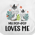 thumbnail image 4 of Inktastic Zebra My Pop-pop Loves Me Boys or Girls Baby Bib, 4 of 4