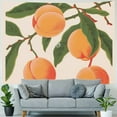 thumbnail image 4 of BCIIG Peaches Leaves Peach Tapestry Wall Hanging Unique Style Graphic Tapestries Home Wall Decor Art for Living Room Bedroom Apartment Farmhouse Dorm 40x30inch, 4 of 6