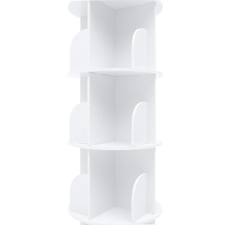 White 3-tiered Rotating Corner Shelf, Rotating Storage Corner