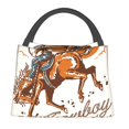 thumbnail image 1 of Fotbe Cowboy Riding Horse Bolsa Térmica Portátil con Estampado, Bolsa de Entrega de Alimentos Aislada, Bolsa Reutilizable de Gran Capacidad para Comidas y Supermercado, 1 of 6