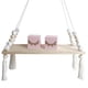 thumbnail image 1 of Wosthever Estante de pared estilo Ins, estante decorativo para niños, colgante con cuerda y tablero de madera, dormitorio de princesa Almacenamiento y organización del hogar No.1 Wosthever HA039705-01, 1 of 4