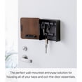 thumbnail image 2 of Yamazaki Home Rin Square Magnetic Key Cabinet - Wood Accented Keychain Organizer - Steel + Wood, 2 of 7