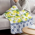 thumbnail image 3 of Yellow Lemons Blanket Soft Cozy Warm Throw Blanket for Couch, Plush Fuzzy Flannel Fleece Blankets for Sofa, Watercolor Summer Botanical Elegant Pastoral Bed Blankets Gifts for Men, 32"x48", 3 of 9