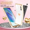 thumbnail image 6 of for Samsung Galaxy S20 FE 5G Case with HD Screen Protector Shockproof Protection,  Love Heart Plating Girly Women Cute Soft TPU Luxury Elegant Case for Samsung Galaxy S20 FE 5G, White, 6 of 14