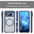 thumbnail image 3 of KOMI for Google Pixel 9 Pro XL Case,Google 9 case Pixel 9 Phone Case Flexible TPU+PU Slim Translucent Hard Plastic Phone Case Military Grade Drop Protection Phone Cover for 9 Pro XL (Blue), 3 of 5