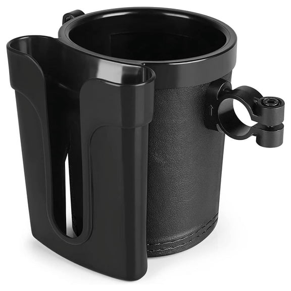 PULMCheerger Bike Cup Holder with Phone and Key Pouch, Universal Handlebar Drink Holder for Bicycles, Black