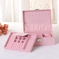 thumbnail image 6 of REGALWOVEN Velvet Accessory Box Organizer for Women, 2 Layer Accessory Display Storage, Mother"s Day Gift Pink, 6 of 7
