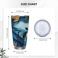 thumbnail image 4 of Lsque Blue Iceberg Leaf Wolf Pattern 20oz Car Cup with Lid and Straw, Insulated Coffee Cup with Straw Topper, Spill Proof Travel Coffee Mug, Stainless Steel Tumble-Straw Two-piece Set, 4 of 8