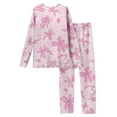 thumbnail image 5 of Valentine's Day Women's 2 Piece Pajama Sets Long Sleeve Top & Pants Bow Print Soft Comfy Sleepwear Hot Pink XL, 5 of 5