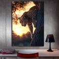thumbnail image 3 of Mudket Framed Ready to Hang Leopard Canvas Wall Art, Golden Sunset Wildlife Cheetah Wall Art Pictures, Jungle Animal Print Decor for Living Room Bedroom Cave Office Decor - 12"L x 8"W, 3 of 10