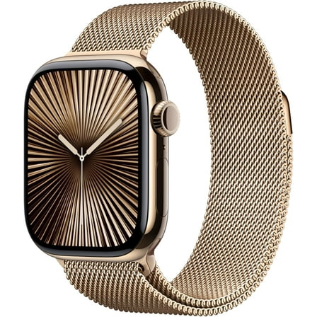 Pre-Owned Restored Apple Watch Series 10 GPS + Cellular 42mm Gold Titanium Case with Gold Milanese Loop
