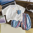 thumbnail image 2 of Toddler Boys Cotton Clothing Sets 6-12 Months 12-24 Months 2t 3t 4t 5t 6t 7t Children Short Sleeve Tee And Shorts(Sky Blue,6-12 Months), 2 of 3