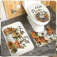 thumbnail image 5 of 4 Pcs Fall Pumpkin Shower Curtain Sets 72" Autumn Farmhouse Bathroom Curtain with 12 Hooks Non Slip Rug Toilet Lid Cover and Bath Waterproof Mat Thanksgiving Harvest Home Decor (Vintage), 5 of 7