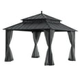 thumbnail image 6 of Sunjoy 12x12 Gazebo, Steel Hardtop Gazebo with Curtain and Netting , Gray Aluminum Posts,Kingston Series, 6 of 17