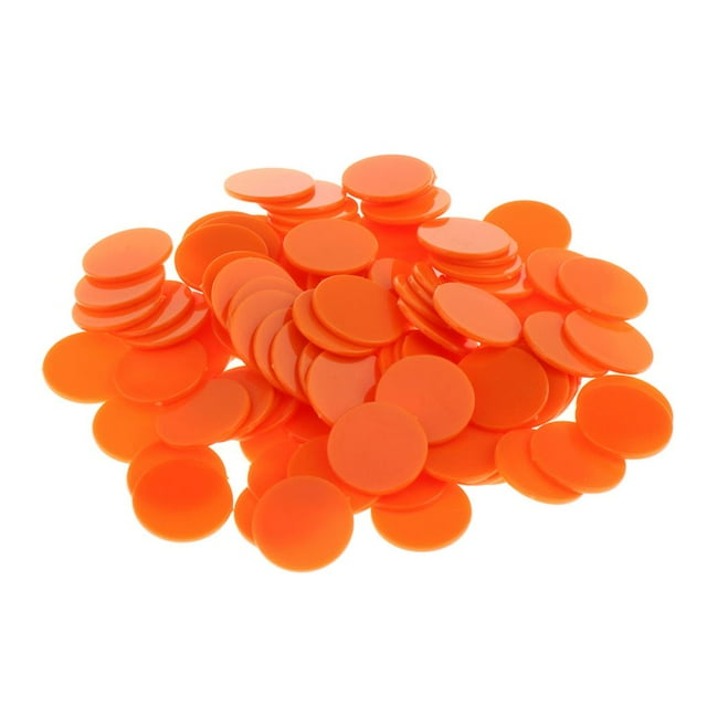 100 Pcs Pépites en Plastique Translucides - Machine de Jeu Mah-Jong - Orange de Jeu