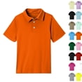 thumbnail image 2 of Girls Collared School Uniform Polo Shirts Kids Short Sleeve Pique Polo Shirt,Orange,5-6 Years, 2 of 8
