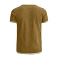 thumbnail image 5 of Eryao Mens Linen Summer T Shirts Muscle Fit Tops Short Sleeve Crewneck Tshirt Basic Athletic Fitness Workout Tees Coffee,XXL, 5 of 6
