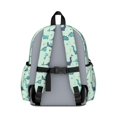 thumbnail image 3 of Light Blue Dinosaurs Geometric Pattern Cute School Backpack with Padded Back and Adjustable Shoulder Straps 13.4"x11"x4.7", 3 of 5