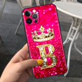thumbnail image 1 of Funda de teléfono con letras de diamantes rosas para Apple iPhone 11, 7, 12, 13 Pro, XR, X, XS Max, 6, 6S, 8, 14 Plus, Funda suave a prueba de golpes, 14mini Fivean unisex, 1 of 2