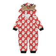 thumbnail image 2 of Wyobmus 2024 Christmas Matching Family Pajamas Set Elk Antler Hooded Romper Zipper Jumpsuit Loungewear for Baby, 2 of 4