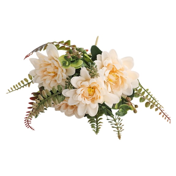 Yakvarog Fake Flowers 7 Branches Coral Dahlia Beautiful Chrysanthemum Flower Bouquet Silk Faux Flowers Bouquets for Home Wedding Party Garden Decorations Gifts Hotels Indoor & Outdoor