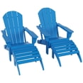 thumbnail image 5 of Polytrends  Laguna Hdpe All Weather Outdoor Patio Foldable Adirondack Chairs With Ottomans (5-Piece Set) Pacific Blue, 5 of 5