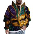 thumbnail image 2 of Sudadera con capucha para hombre, estilo casual, con cuello redondo, estampado, manga larga, blusa de poliéster, 2 of 5