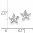 thumbnail image 2 of 14k White Gold Starfish Stud Earrings Ball Button Animal Sea Life, 2 of 6