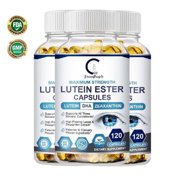 (3 Pack)Eye Vitamins Capsule - Lutein 20mg, Zeaxanthin & Bilberry Extract , Supports Eye Strain, Dry Eyes, and Vision Health - 120 Count