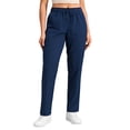 thumbnail image 3 of Fabrcox Women's Straight-Leg Scrub Pants - Stretch Trousers with Cargo Pockets, Elastic Waistband for Nurses ,Dark Blue M, 3 of 6