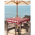 thumbnail image 3 of Outdoor Tablecloth with Umbrella Hole for Patio/Picnic/Party/Camping, Red Plaid Waterproof Table Cloth Square Cover Washable, Modern Minimalist Geometric Gingham Checkered (60"x 60"), 3 of 8