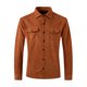 thumbnail image 3 of Blusa y camisa de manga larga con cuello vuelto para hombre, de gamuza, con solapa, botones y bolsillo, informal, de manga larga, sin capucha, para hombre, 3 of 8