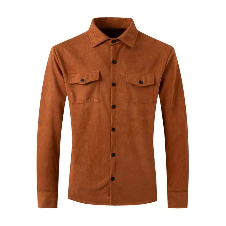 JUUYY Men's Casual Shirt Jacket Long Sleeve Suede Shirts JUUYY Men's Casual Shirt Jacket Long Sleeve Suede Shirts
