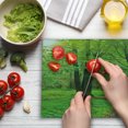 thumbnail image 3 of Nature Cutting Board, Summer Season Forest with Flourishing Trees Grass and Pathway Tranquil Scenery, Decorative Tempered Glass Cutting and Serving Board, Large Size, Fern Green Brown, by Ambesonne, 3 of 5