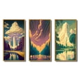 thumbnail image 2 of Designart "Vintage Central Park Poster of New York I" City Framed Wall Art Set Of 3 - White Traditional Frame Canvas Set For Living Room Decor, 2 of 6
