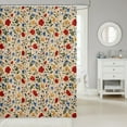 thumbnail image 2 of Erosebridal Vintage Flowers Floral Shower Curtain 72x84,Botanical Leaves Bathroom Curtain, 2 of 5