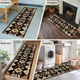 thumbnail image 5 of Brown Geometric Runner Rug for Hallway 2x6ft, Vintage National Style Non Slip Floor Mat Washable Low-Profile Indoor Carpet for Living Room, Bedroom, Dining Room, 5 of 9