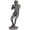Silver Solid Football Player Round 6" x 6" x 16", variant on 6" x 16" Silver Polystone Football Player Sculpture, by DecMode
