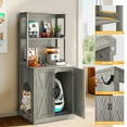 thumbnail image 2 of DWVO Large Hidden Cat Litter Box Enclosure Furniture with 2 Shelf Cat Washroom Storage with Charging Station，Wooden Cat Cabinet for Litter Box - Gray, 2 of 5
