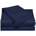 thumbnail image 1 of Collection Hôtel 1200 Ultra Doux et Infroissable Luxueux à Rayures Ensemble de Draps 6 Pcs (Full, Marine), 1 of 1