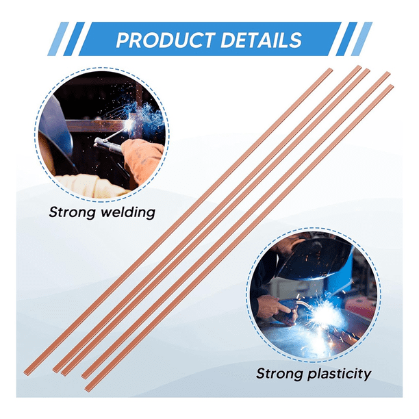 Wooswen Brazing Rods – 60-Pack, 15% Silver Solder, BCuP-5 Copper Phosphorus, 0.050 X 1/8 X 10, Industry Grade