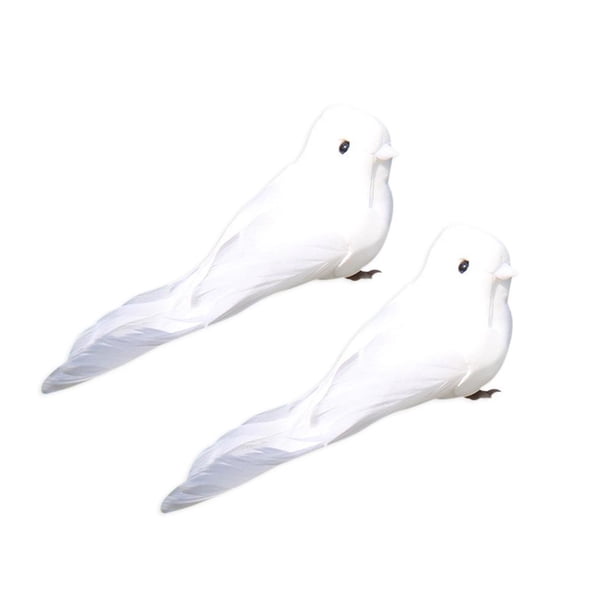 Plumas de palomas espuma Artificial amante de la paz pájaro decoración del hogar blanco 4 Uds.