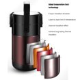 thumbnail image 4 of 4 Layers Thermal Food Container with Handle,2.6L 304 Stainless Steel Vacuum Bento Lunch Box Independent Layered Design for Work Outdoor Travel[Brown], 4 of 9